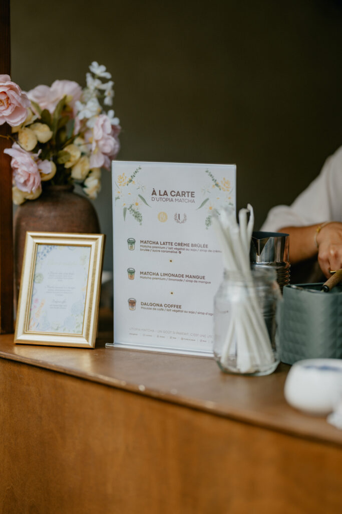 Bar à matcha à la Réunion pour un mariage
